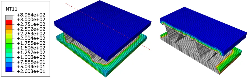 Heat transfer analysis (Wood-Steel Hybrid Element)